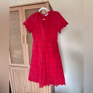 Red Holiday Madewell midi dress
